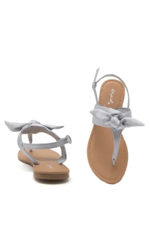Ariana Grey Satin Thong Sandals
