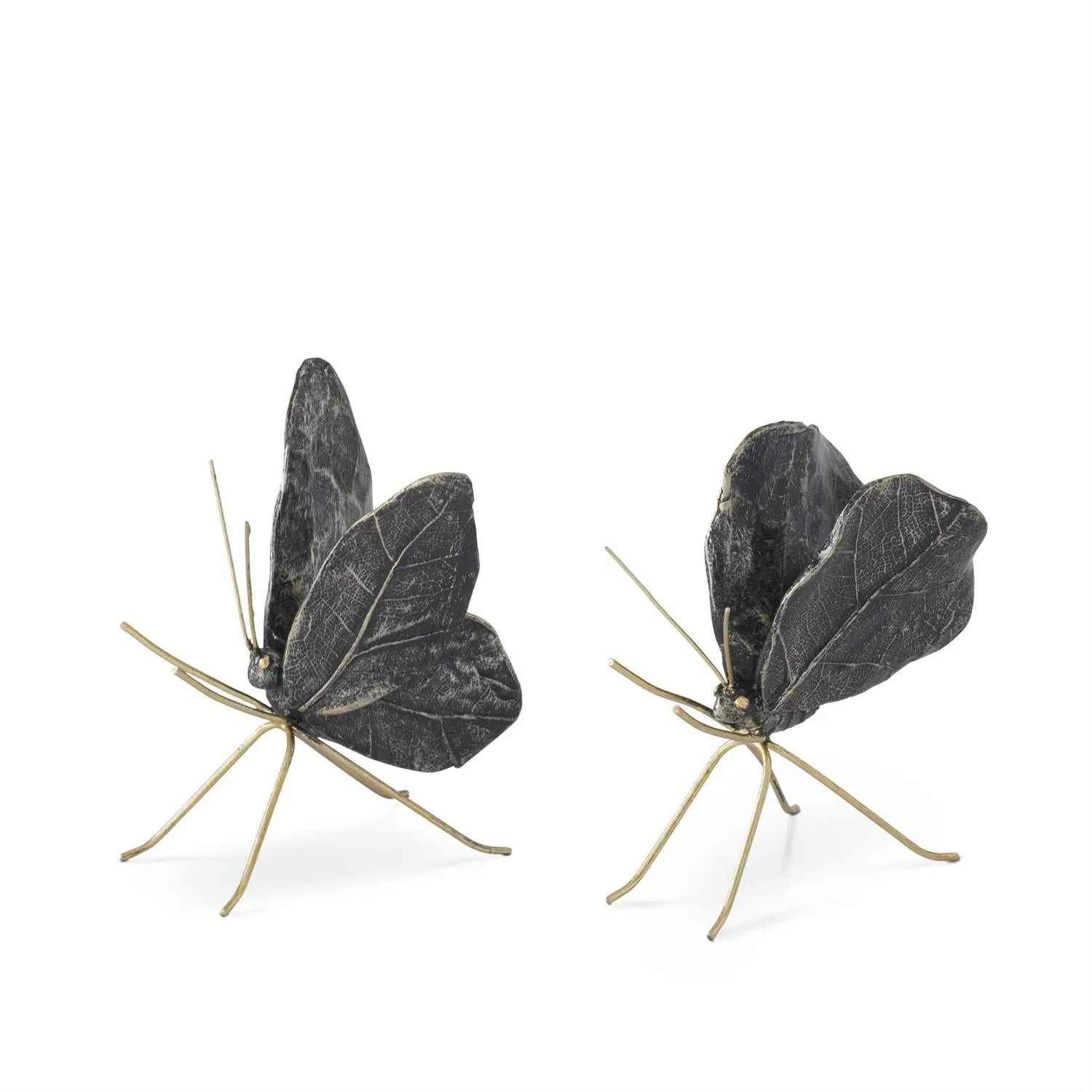 Black & Gold Resin Leaf Wing Butterflies - 2 Styles