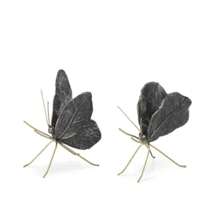 Black & Gold Resin Leaf Wing Butterflies - 2 Styles