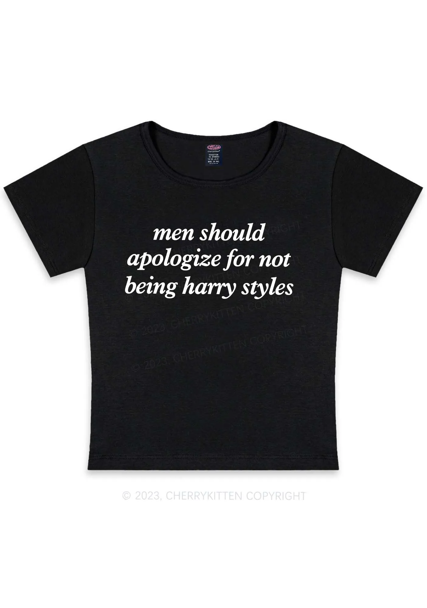 Curvy Men Should Apologize Y2K Baby Tee Cherrykitten