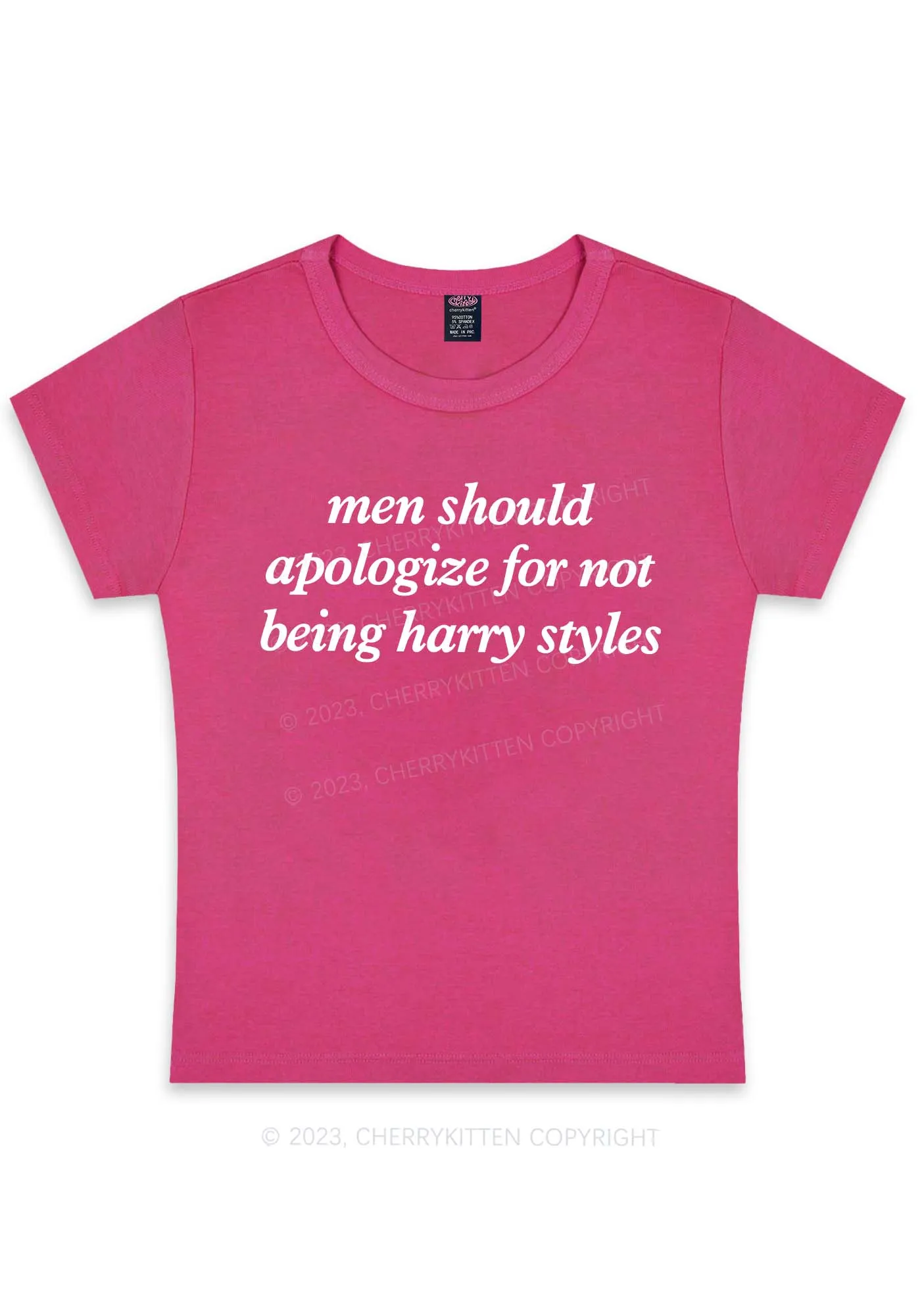 Curvy Men Should Apologize Y2K Baby Tee Cherrykitten