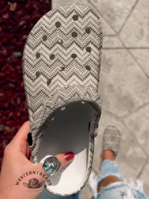 Geometric Ethnic Print Clogs