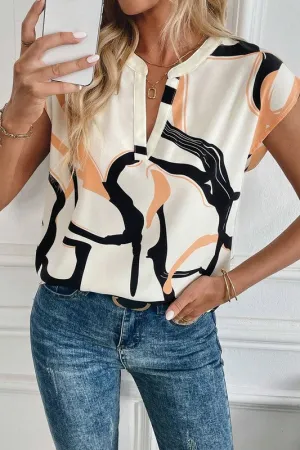 Just For Fun Abstract Print Top