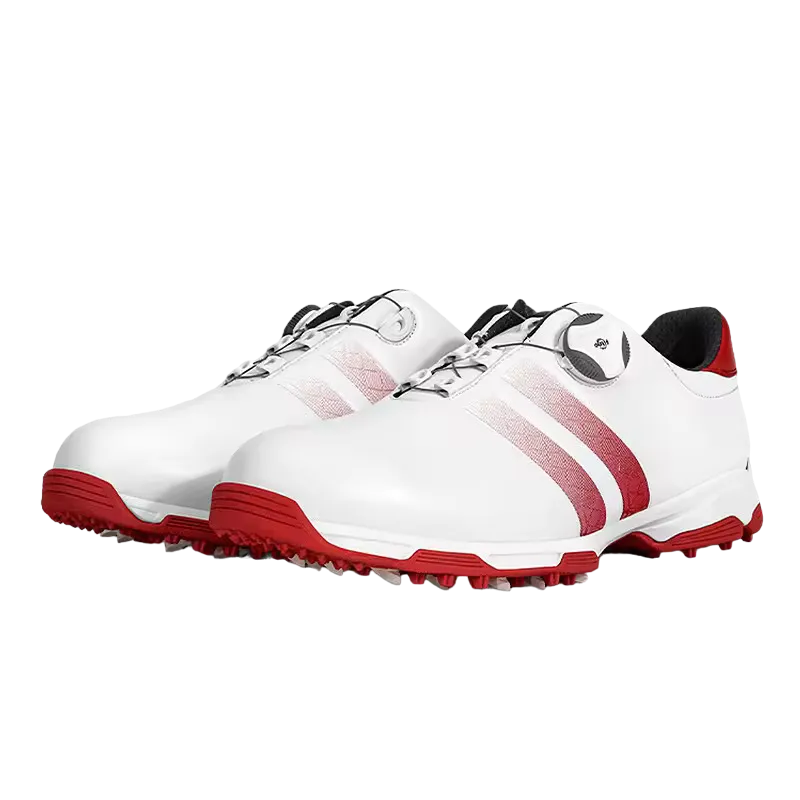 Men's Golf  Anti Slip Waterproof Golf Shoes - White/Red