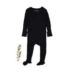 The Snap Romper - Black Ribbed