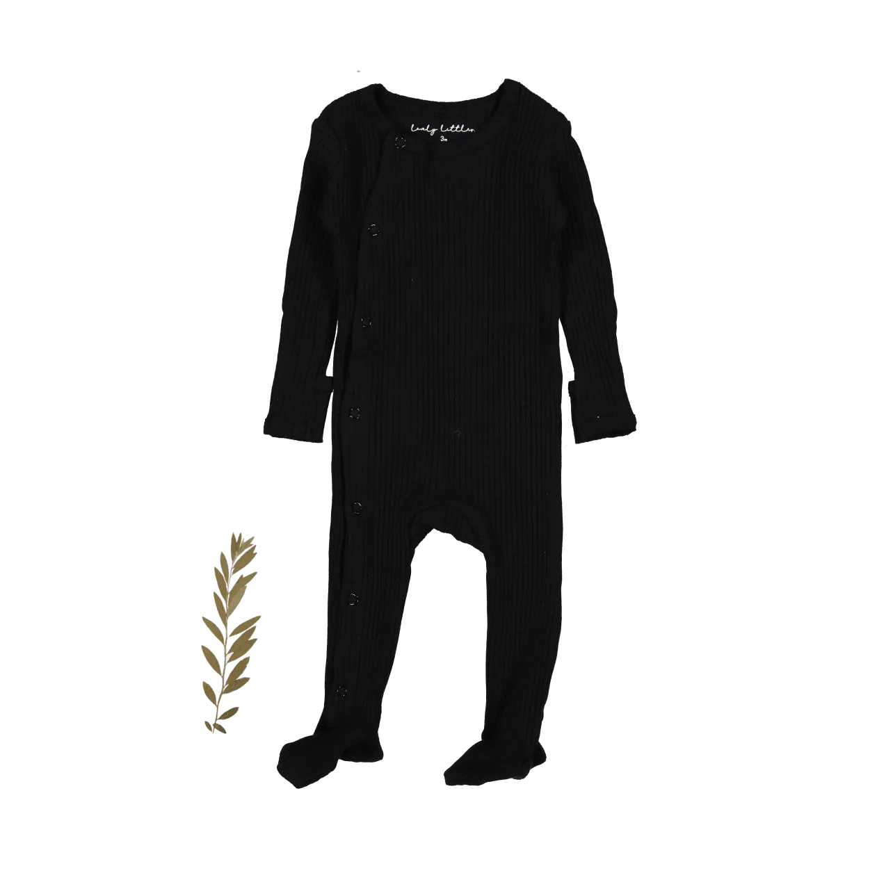 The Snap Romper - Black Ribbed