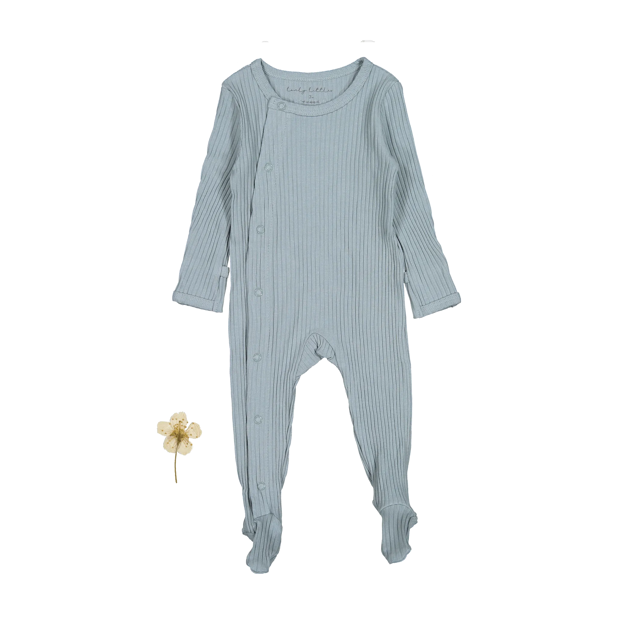 The Snap Romper - Ocean Ribbed