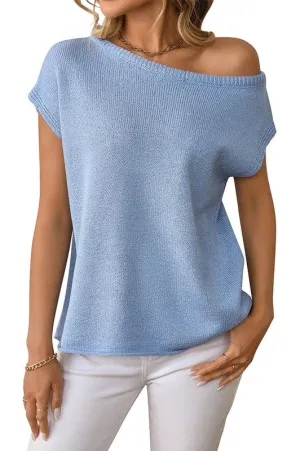 Trip To The Vineyard Blue Sweater Top