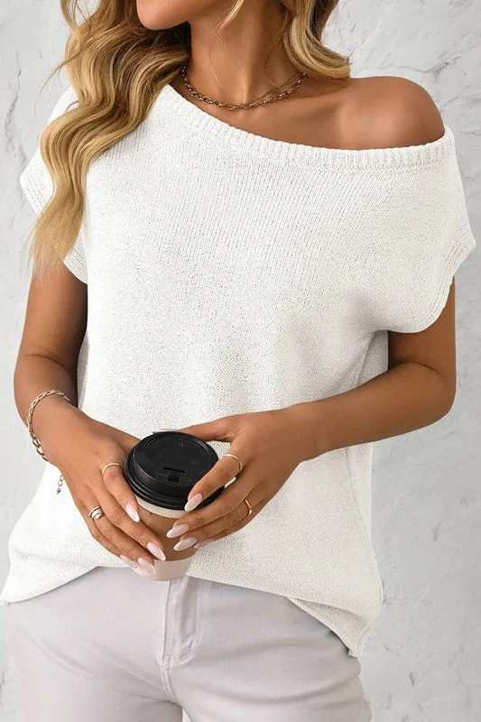 Trip To The Vineyard White Sweater Top